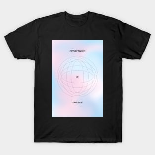 Positive Affirmation Modern Aesthetic Pink and Blue Gradient Aura Y2K T-Shirt